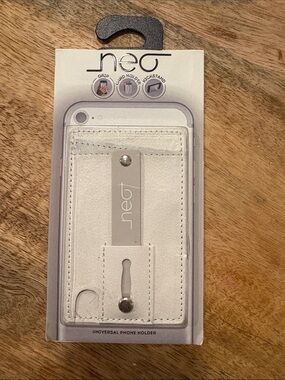 Neo. Universal White Phone Card Holder & Kickstand